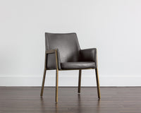 Sunpan Bernadette Dining Armchair - Bravo Admiral/Bravo Black/Bravo Cognac/Kendall Grey