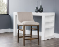 Sunpan Halden Counter Stool - Beige Linen/Bravo Cream/Bravo Metal/Vintage Black/Vintage Blue/Vintage Cognac