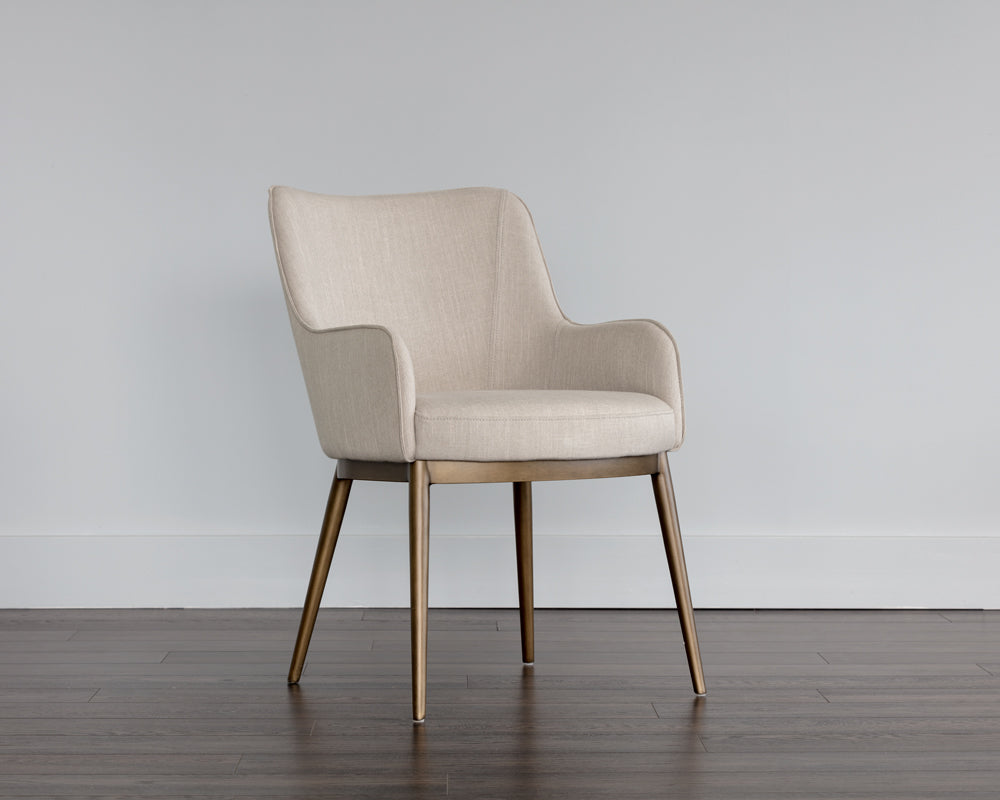 Sunpan Franklin Dining Armchair - Beige Linen/Bravo Cream/ Vintage Black/Vintage Blue