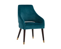 Sunpan Adelaide Dining Armchair in Calico Cream/Timeless Teal