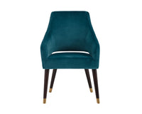 Sunpan Adelaide Dining Armchair in Calico Cream/Timeless Teal