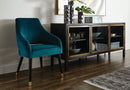 Sunpan Adelaide Dining Armchair in Calico Cream/Timeless Teal
