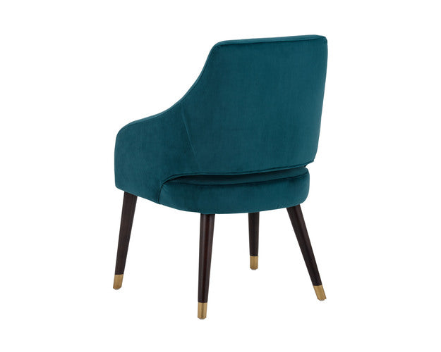 Sunpan Adelaide Dining Armchair in Calico Cream/Timeless Teal
