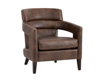 Sunpan Bloor Lounge Chair - Coal Black/Havana Dark Brown