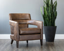 Sunpan Bloor Lounge Chair - Coal Black/Havana Dark Brown
