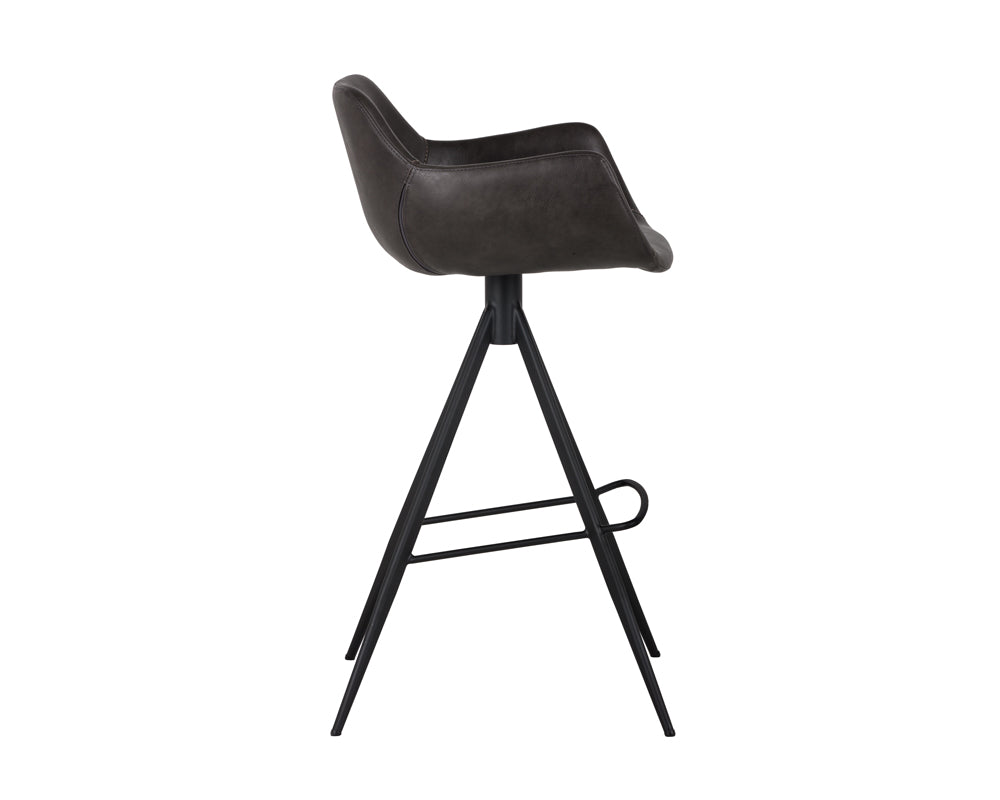 Sunpan Owen Swivel Barstool in Hearthstone Brown/Town Grey