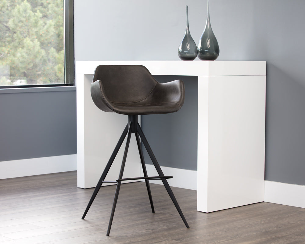 Sunpan Owen Swivel Barstool in Hearthstone Brown/Town Grey