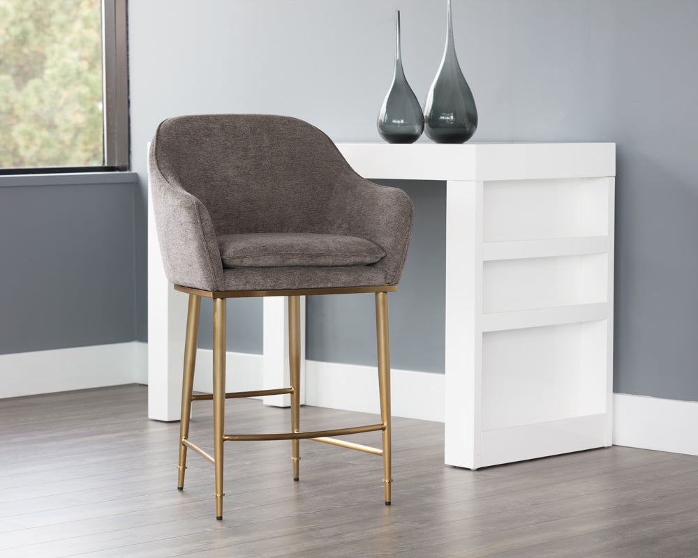 Sunpan Bowman Counter Stool in Flint Grey/Sparrow Grey