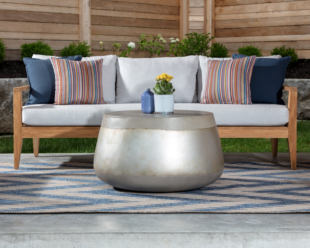 Sunpan Aries Coffee Table - Black and Ombre / Silver