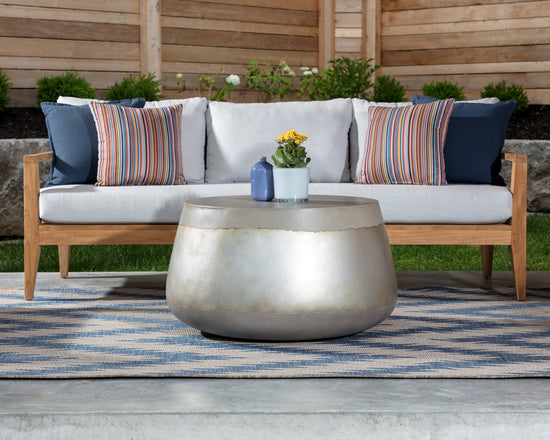 Sunpan Aries Coffee Table - Black and Ombre / Silver