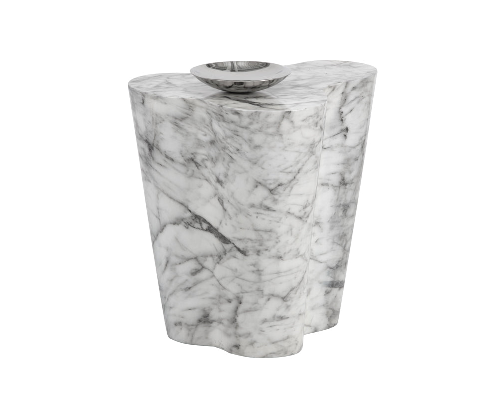 Sunpan Ava End Table - Large - Marble Look