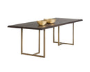 Sunpan Donnelly Dining Table In Antique Brass and Dark Mango/Ash Grey  - 95"