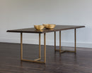 Sunpan Donnelly Dining Table In Antique Brass and Dark Mango/Ash Grey  - 95"
