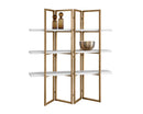 Sunpan Halston Bookcase - Antique Brass - White
