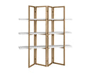 Sunpan Halston Bookcase - Antique Brass - White