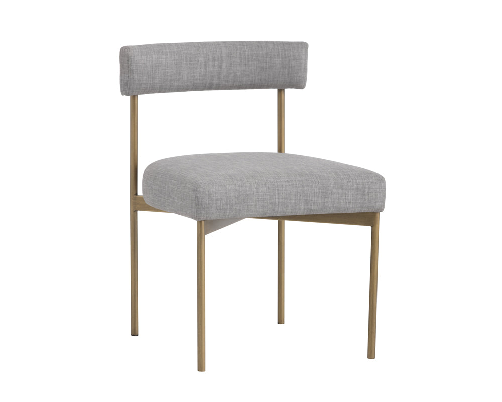 Sunpan Seneca Dining Chair - Antique Brass - Arena Cement/Arena Navy/Velvet Blush/Velvet Slate/Polo Club Stone