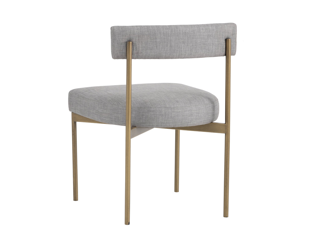 Sunpan Seneca Dining Chair - Antique Brass - Arena Cement/Arena Navy/Velvet Blush/Velvet Slate/Polo Club Stone