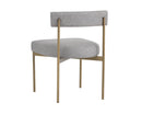 Sunpan Seneca Dining Chair - Antique Brass - Arena Cement/Arena Navy/Velvet Blush/Velvet Slate/Polo Club Stone