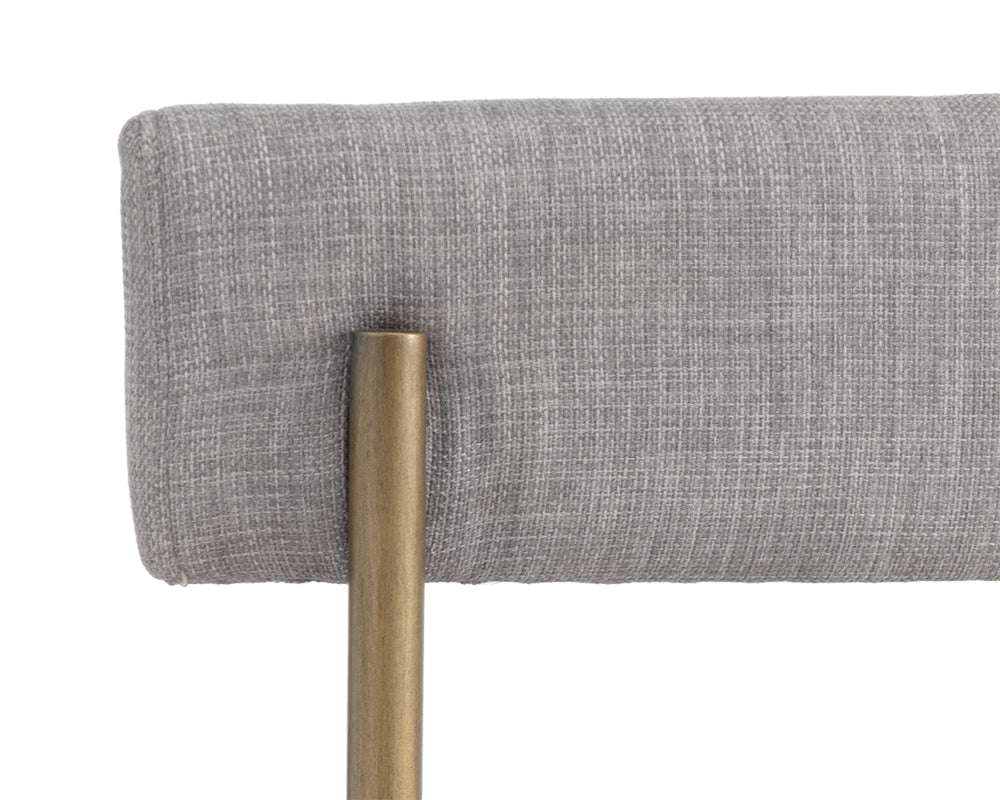Sunpan Seneca Dining Chair - Antique Brass - Arena Cement/Arena Navy/Velvet Blush/Velvet Slate/Polo Club Stone