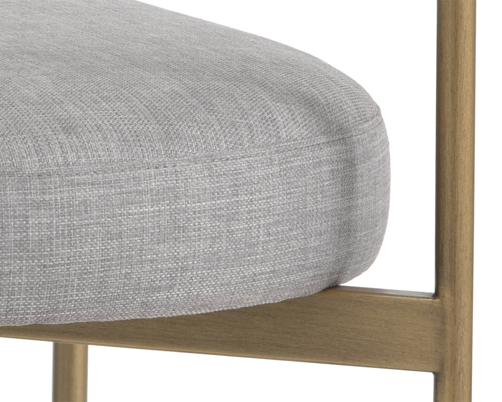 Sunpan Seneca Dining Chair - Antique Brass - Arena Cement/Arena Navy/Velvet Blush/Velvet Slate/Polo Club Stone