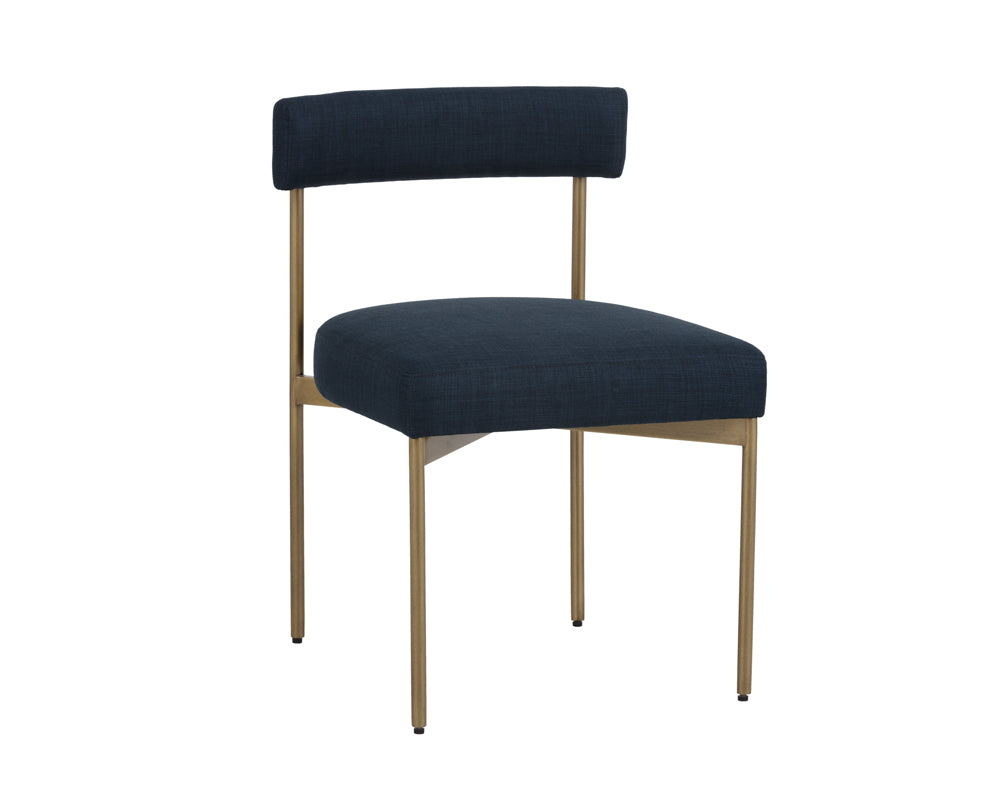 Sunpan Seneca Dining Chair - Antique Brass - Arena Cement/Arena Navy/Velvet Blush/Velvet Slate/Polo Club Stone