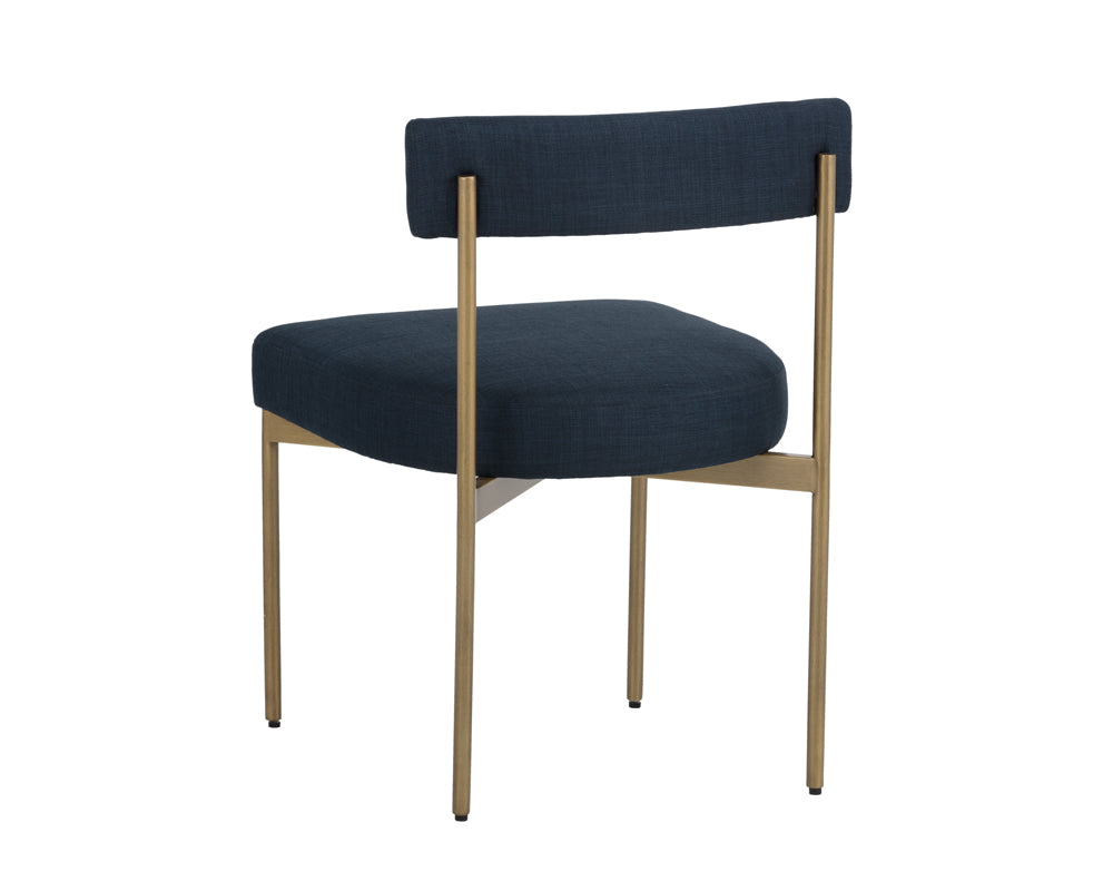 Sunpan Seneca Dining Chair - Antique Brass - Arena Cement/Arena Navy/Velvet Blush/Velvet Slate/Polo Club Stone