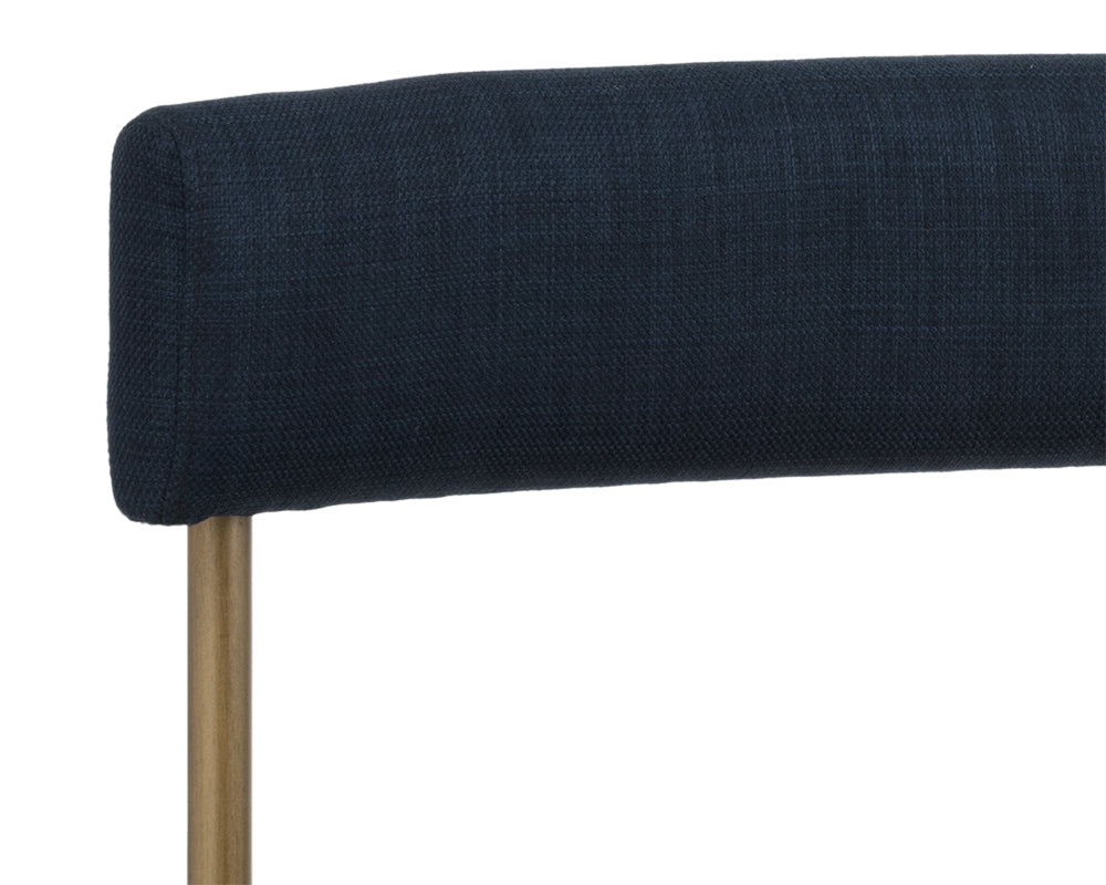 Sunpan Seneca Dining Chair - Antique Brass - Arena Cement/Arena Navy/Velvet Blush/Velvet Slate/Polo Club Stone