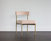 Sunpan Seneca Dining Chair - Antique Brass - Arena Cement/Arena Navy/Velvet Blush/Velvet Slate/Polo Club Stone