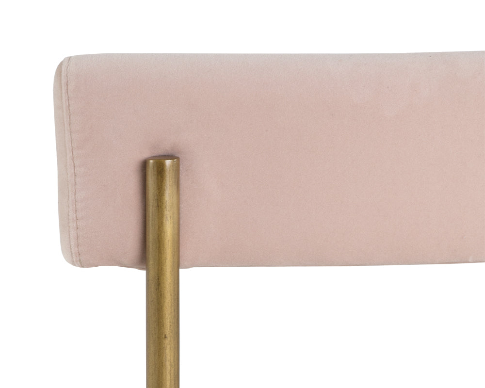 Sunpan Seneca Dining Chair - Antique Brass - Arena Cement/Arena Navy/Velvet Blush/Velvet Slate/Polo Club Stone