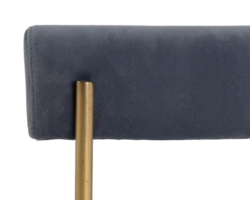 Sunpan Seneca Dining Chair - Antique Brass - Arena Cement/Arena Navy/Velvet Blush/Velvet Slate/Polo Club Stone