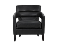 Sunpan Bloor Lounge Chair - Coal Black/Havana Dark Brown