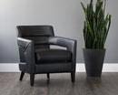 Sunpan Bloor Lounge Chair - Coal Black/Havana Dark Brown