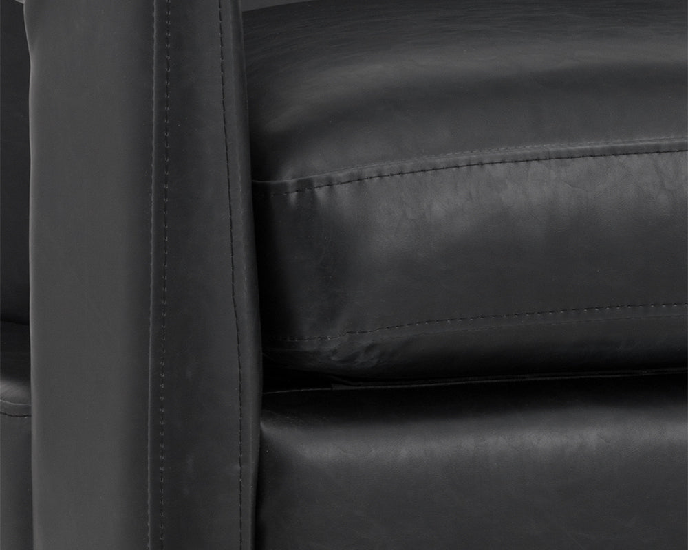 Sunpan Bloor Lounge Chair - Coal Black/Havana Dark Brown