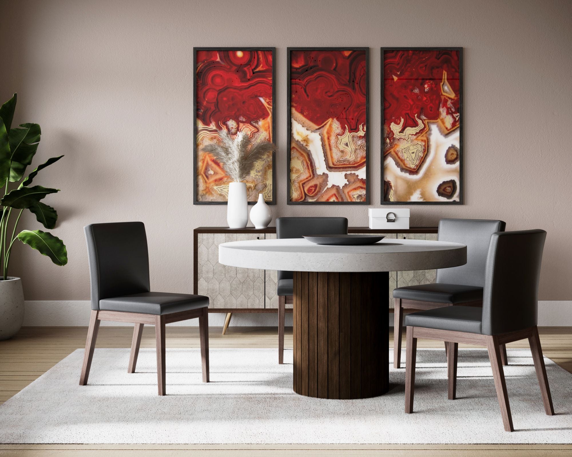 Sunpan Branson Dining Chair in Dark Grey / White