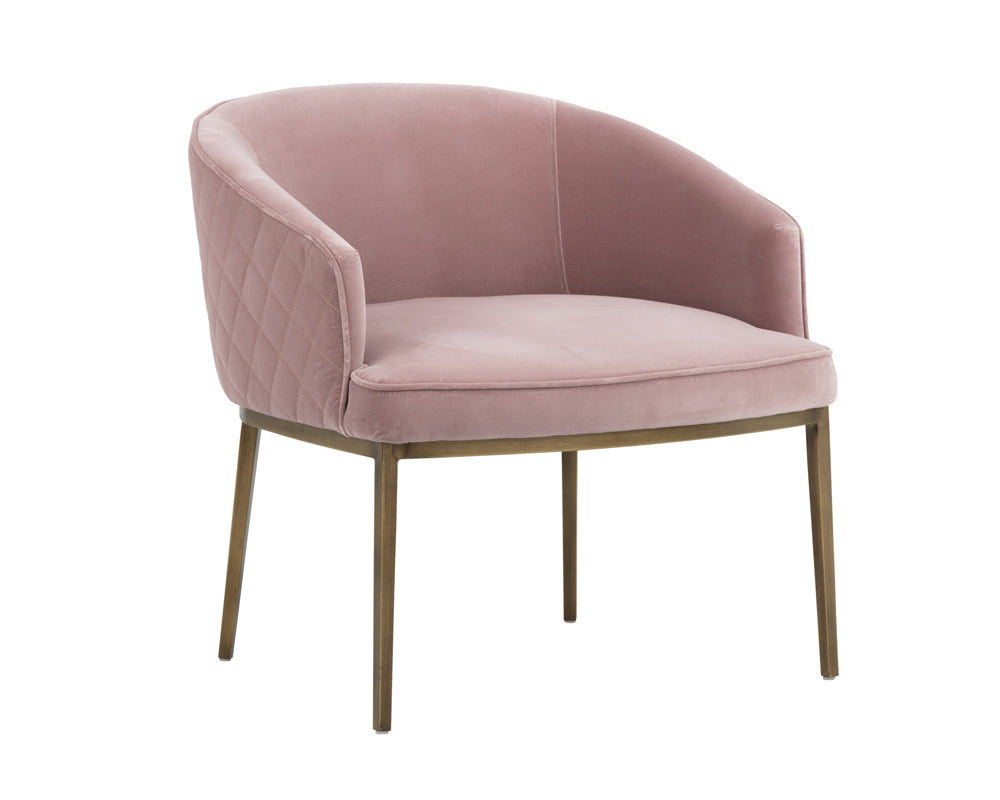 Sunpan Cornella Lounge Chair - Blush Pink/ Forest Green/Polo Club Stone/Shadow Grey