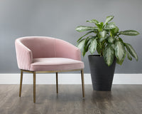 Sunpan Cornella Lounge Chair - Blush Pink/ Forest Green/Polo Club Stone/Shadow Grey