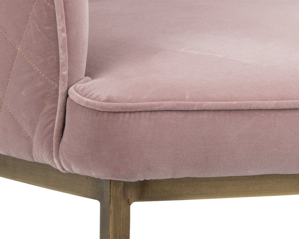 Sunpan Cornella Lounge Chair - Blush Pink/ Forest Green/Polo Club Stone/Shadow Grey