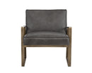 Sunpan Kristoffer Lounge Chair - Vintage Peacock/Steel Grey/Vanilla Leather
