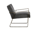 Sunpan Kristoffer Lounge Chair - Vintage Peacock/Steel Grey/Vanilla Leather