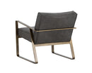 Sunpan Kristoffer Lounge Chair - Vintage Peacock/Steel Grey/Vanilla Leather