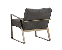 Sunpan Kristoffer Lounge Chair - Vintage Peacock/Steel Grey/Vanilla Leather
