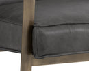 Sunpan Kristoffer Lounge Chair - Vintage Peacock/Steel Grey/Vanilla Leather
