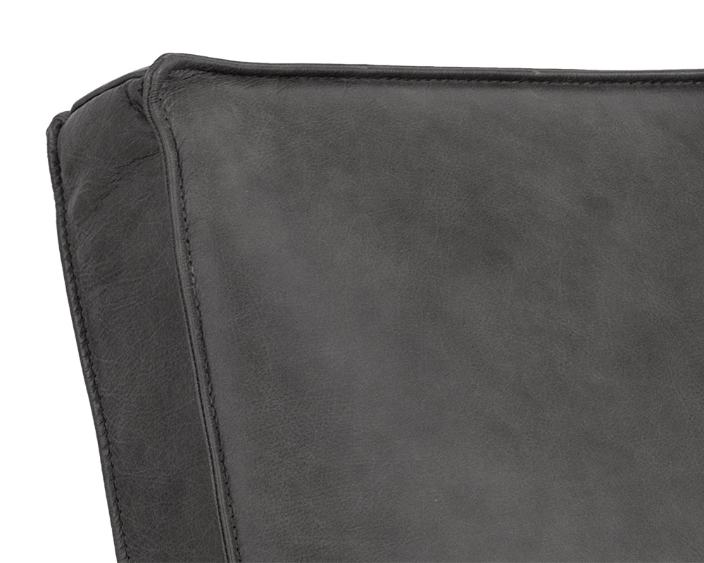 Sunpan Kristoffer Lounge Chair - Vintage Peacock/Steel Grey/Vanilla Leather