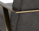 Sunpan Kristoffer Lounge Chair - Vintage Peacock/Steel Grey/Vanilla Leather