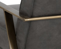 Sunpan Kristoffer Lounge Chair - Vintage Peacock/Steel Grey/Vanilla Leather