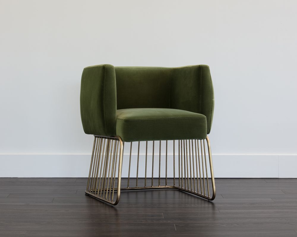 Sunpan Gala Dining Armchair - Forest Green / Shadow Grey