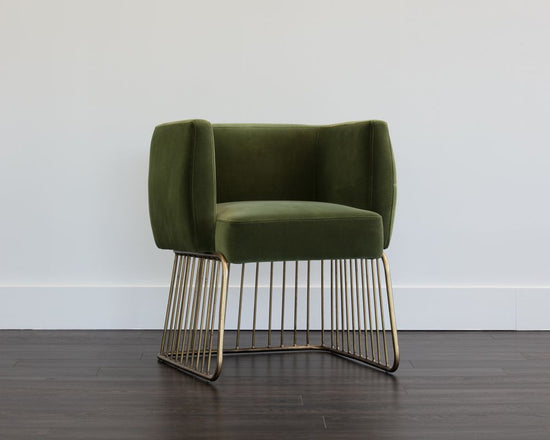 Sunpan Gala Dining Armchair - Forest Green / Shadow Grey