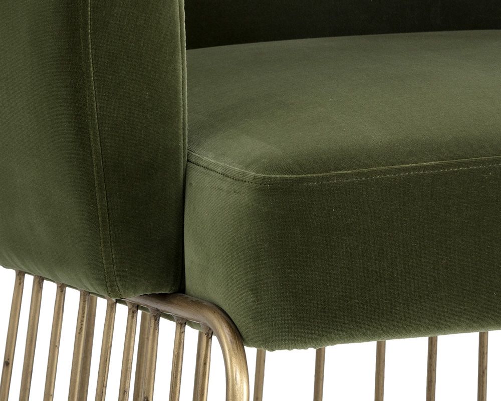 Sunpan Gala Dining Armchair - Forest Green / Shadow Grey