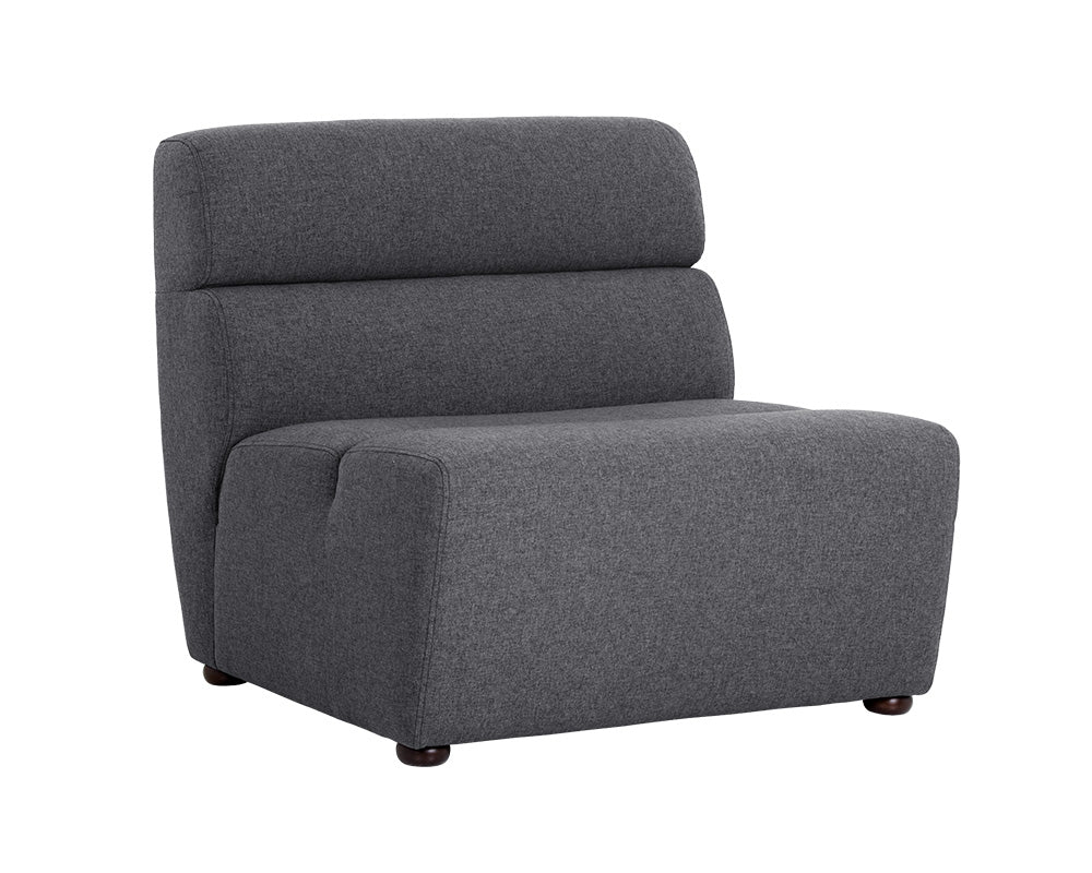 Sunpan Cornell Modular - Armless Chair - Polo Club Kohl Grey / Stone