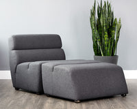 Sunpan Cornell Modular - Armless Chair - Polo Club Kohl Grey / Stone